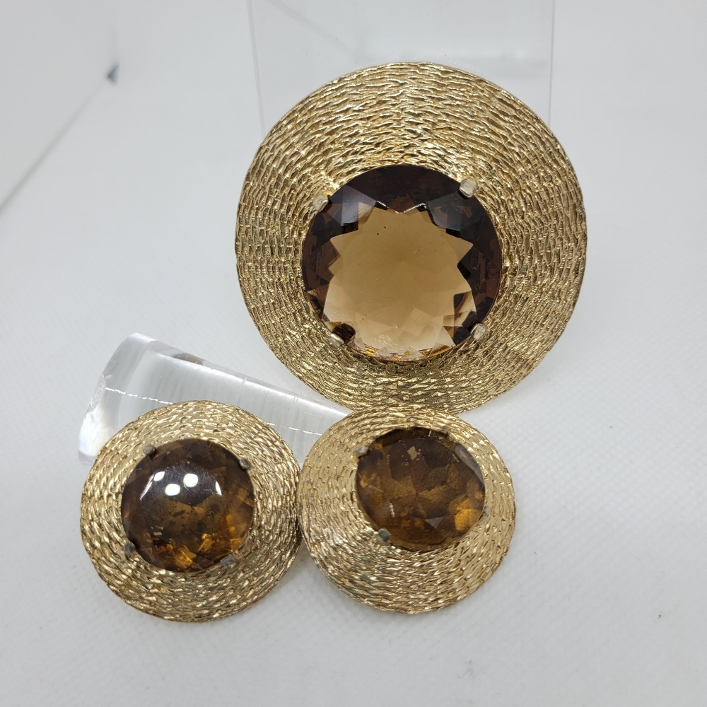 Vintage Kafin Brooch Earrings Set
